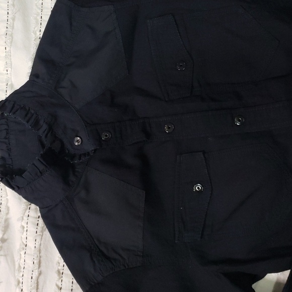 Gstar women's long sleeve button down with ruffle neck detail and cuffs small - Picture 2 of 5